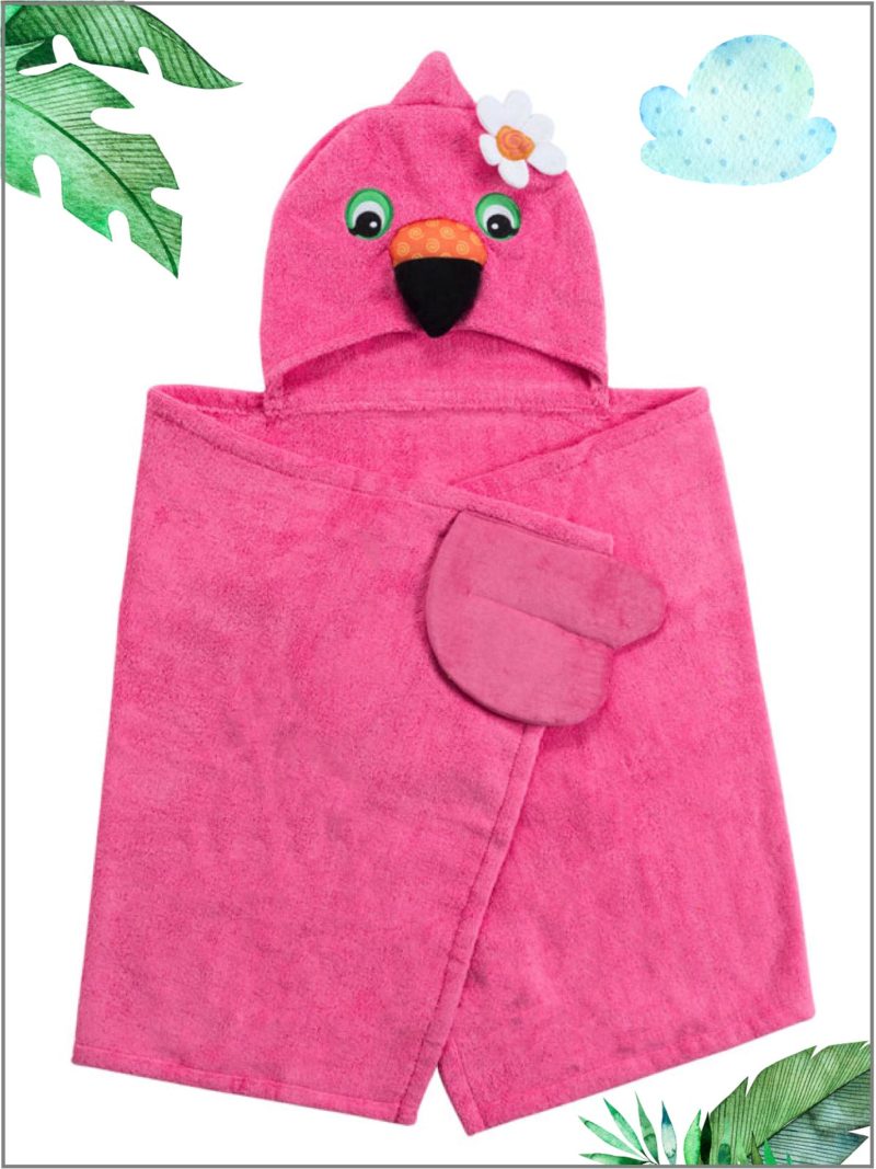 frederickandsophie-kids-bath-zoocchini-towel-flamingo